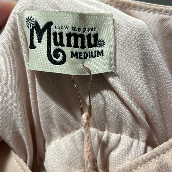 Show Me Your Mumu Caitlin Ruffle Maxi Dress Dusty Blush Crisp - Picture 7 of 9